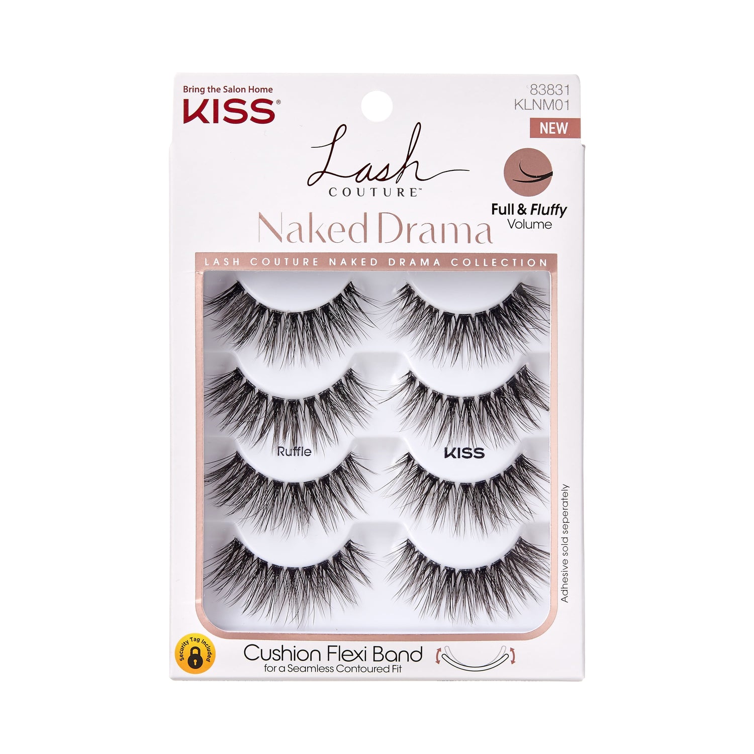 (2 Pack)  Lash Couture Naked Drama Eyelashes Multipack, ‘Ruffle’, 4 Pairs
