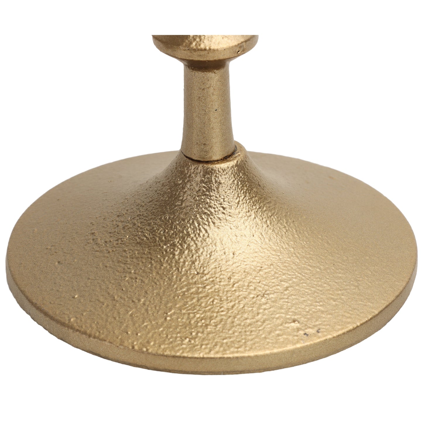 Gold Cast Iron Metal Taper Candle Holder, 7.8", Large